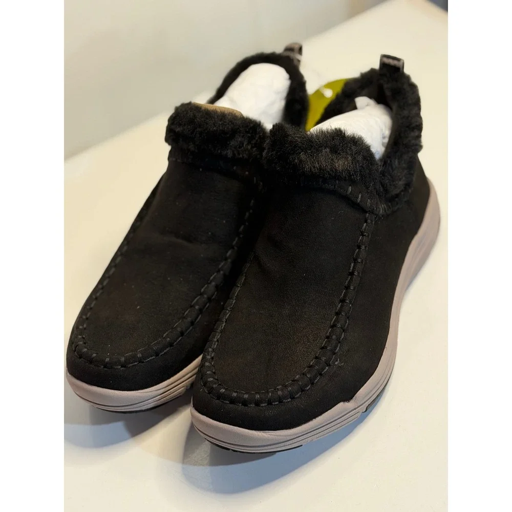 Ryka Ariana Slip-On Shoes Black Water-Repellent Faux Fur Cozy Lined Size 6 Women